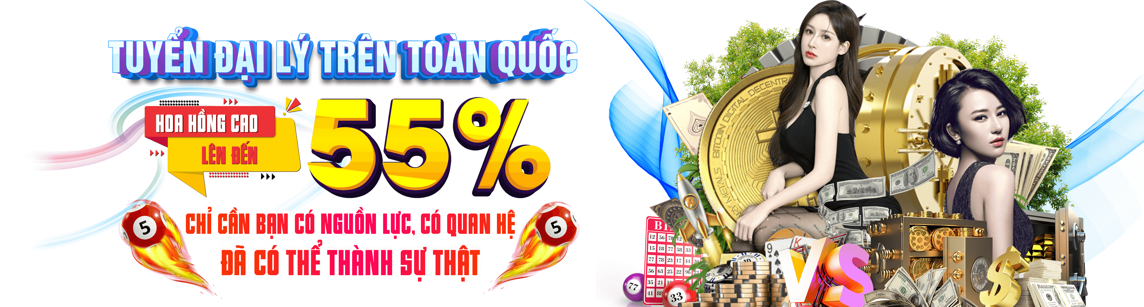 Hình ảnh quảng cáo của bomwin hiển thị nền tảng và các lợi ích