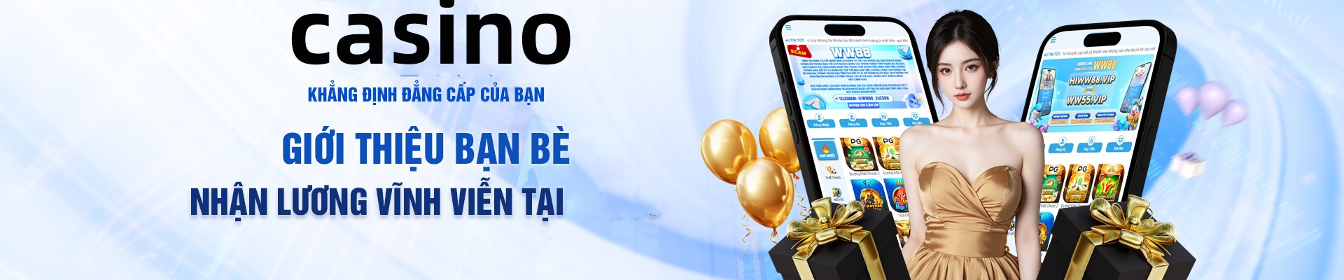 Hình ảnh quảng cáo của bomwin hiển thị nền tảng và các lợi ích