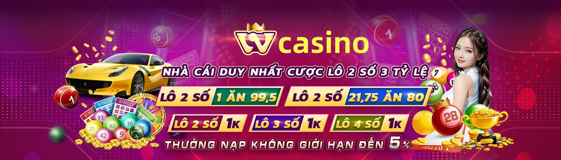 Hình ảnh quảng cáo của bomwin hiển thị nền tảng và các lợi ích